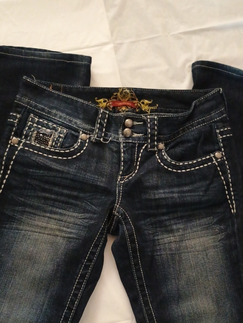 Maurices Brand. Dark Wash Women's Jeans with Contrast Stitching